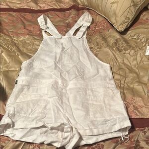 White Linen Overalls